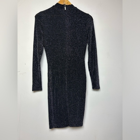 MICHAEL KORS SPARKLE LONG SLEEVE KNEE LENGTH BLACK DRESS SIZE S - Picture 4 of 10